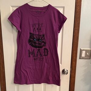 Alice in Wonderland Graphic Tee Dress /nightgown- Purple